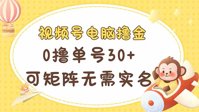(14220期)视频号电脑撸金 0撸单号30+ 可矩阵 无需实名多号多得-亮剑学堂