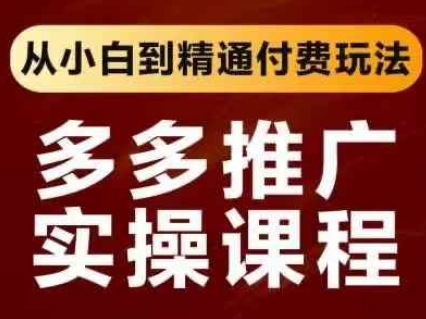 拼多多推广实操课程,从小白到精通付费玩法-亮剑学堂